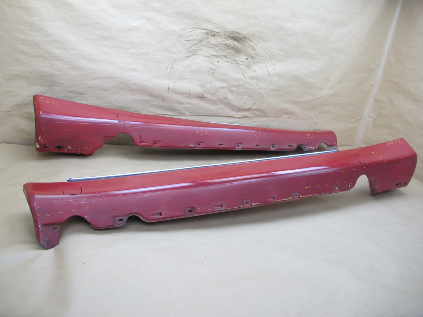 96-02 Mercedes R129 Sl-class Set of 2 Side Skirt Rocker Panel Molding RED OEM