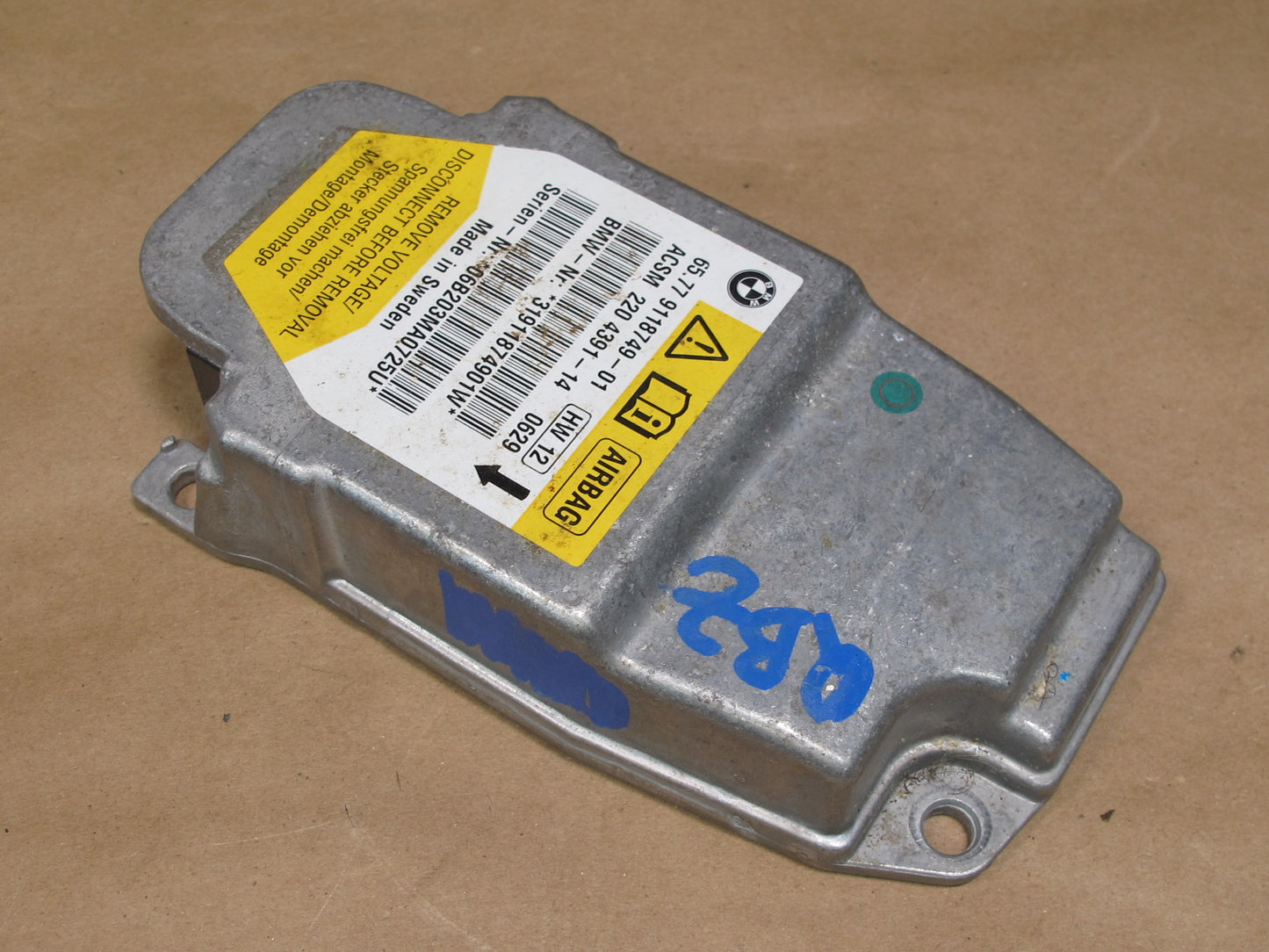 06-08 BMW E85 Z4 SRS AIRBAG CONTROL MODULE UNIT 9118749 OEM