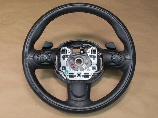 11-15 Mini Cooper F55 F56 F57 R60 R61 Leather Steering w Paddles Controls OEM