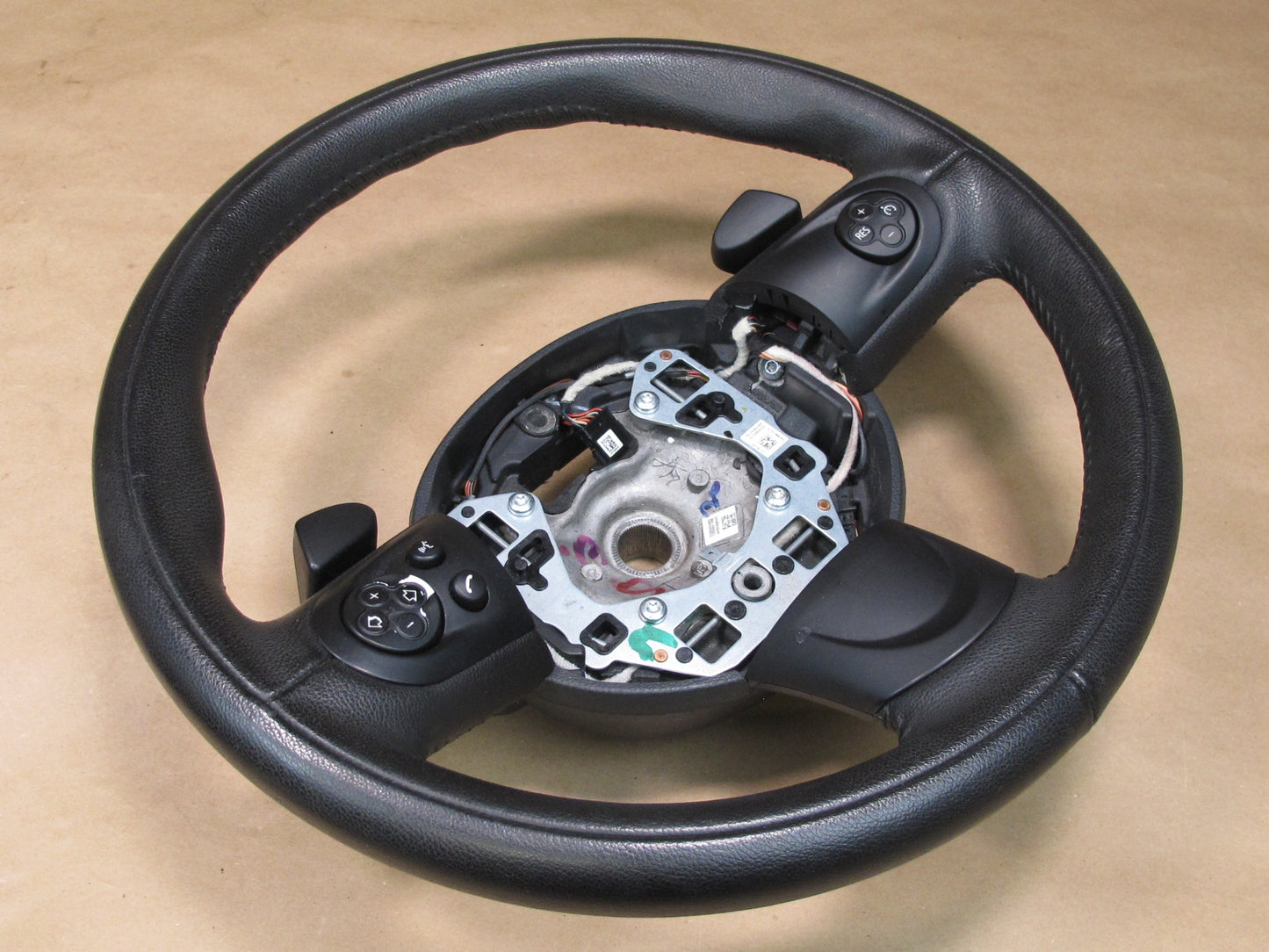 11-15 Mini Cooper F55 F56 F57 R60 R61 Leather Steering w Paddles Controls OEM