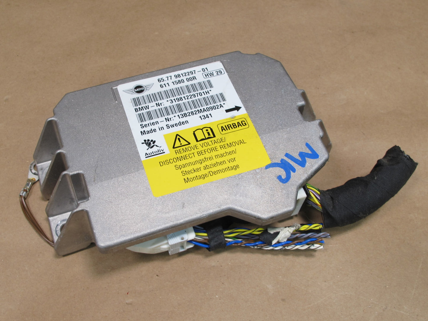 07-16 MINI COOPER R55 R56 R60 SRS AIRBAG CONTROL MODULE UNIT 9812297 OEM