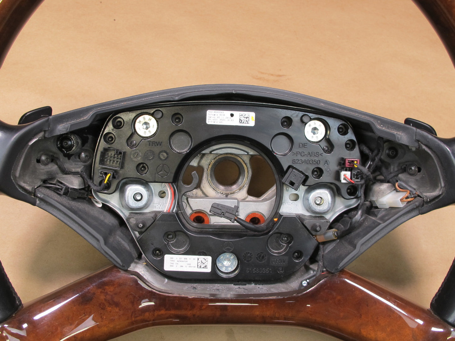 10-13 Mercedes W221 S-class Leather Wood Steering w Paddles OEM