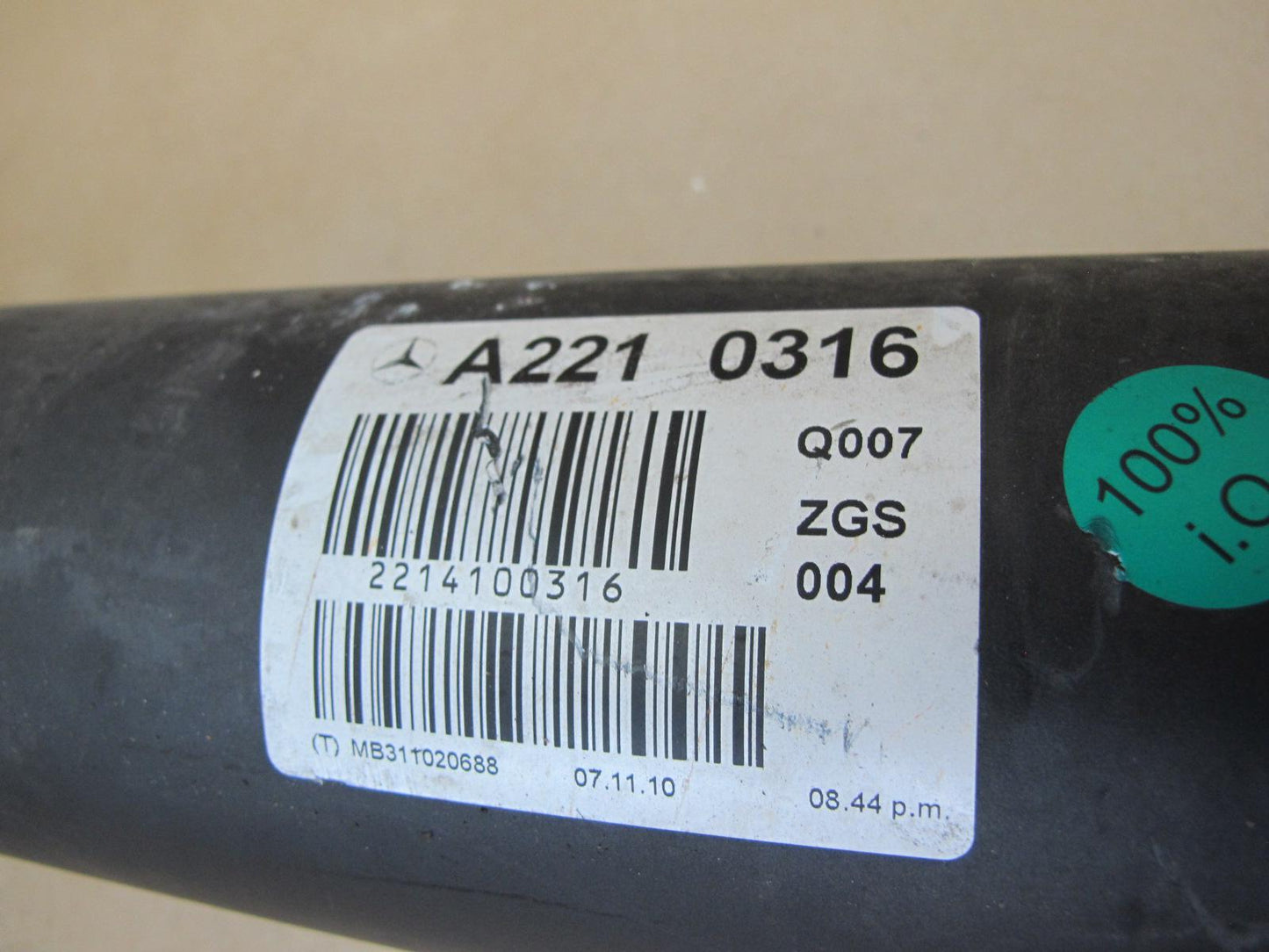 07-13 Mercedes W221 S600 S65 A/T Rear Driveshaft Drive Shaft 2214100316 OEM