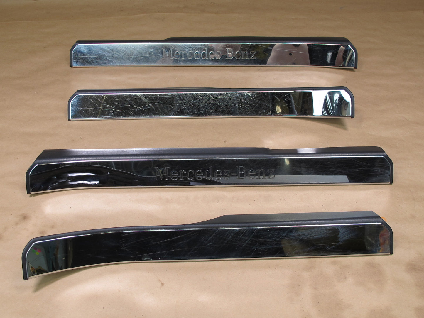 07-13 Mercedes W221 S-class Set of 4 Door Scuff Sill Plate Trim Panel OEM