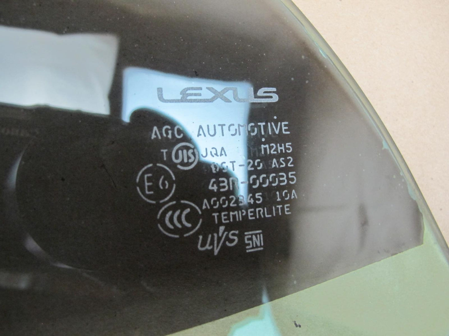 10-15 Lexus IS350 Convertible Rear Left Driver Side Quarter Window Glass