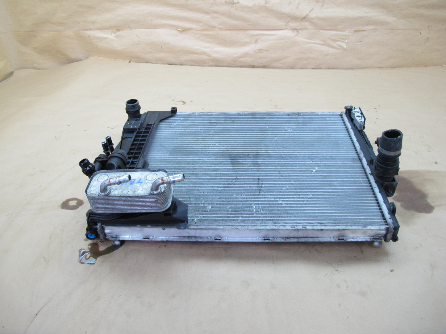 03-06 BMW E46 M54 AT Engine Radiator AC Condenser Oil Cooler Assy OEM