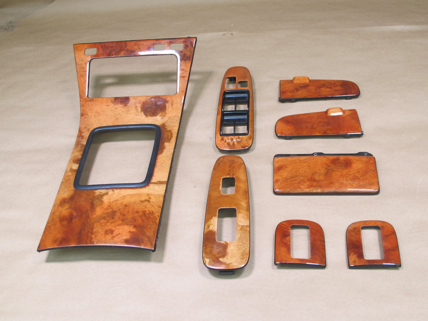 98-00 Lexus UCF20 LS400 8pcs Woodgrain Center Console Door Trim Cover Set OEM