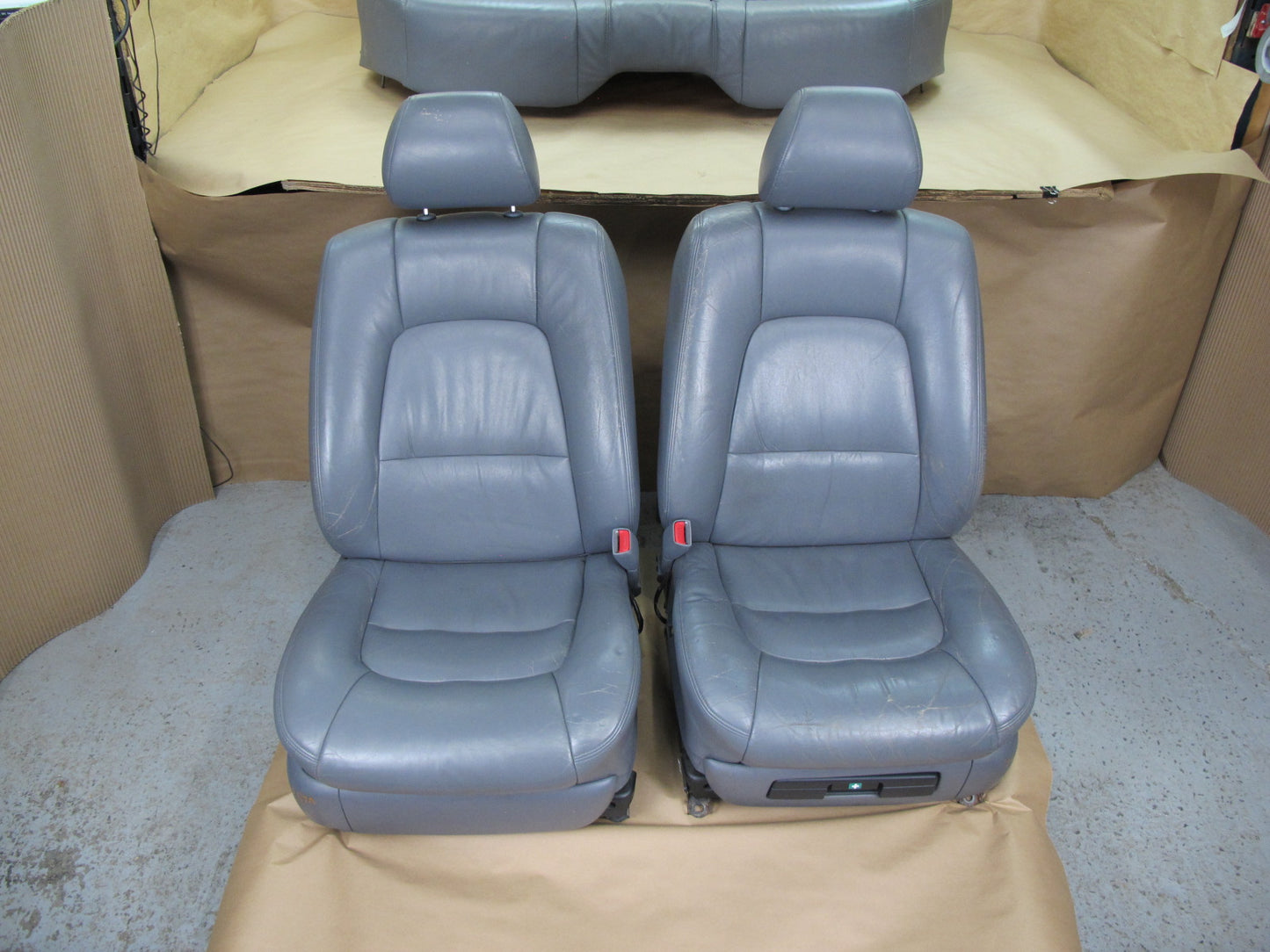 98-00 Lexus UCF20 LS400 Front & Rear Leather Seat Gray Complete Set OEM