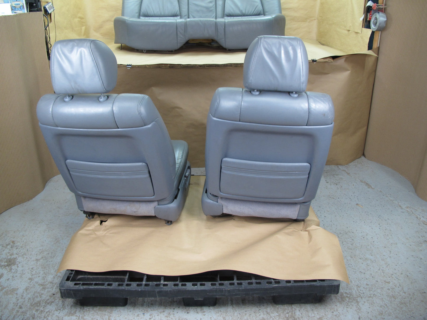 98-00 Lexus UCF20 LS400 Front & Rear Leather Seat Gray Complete Set OEM