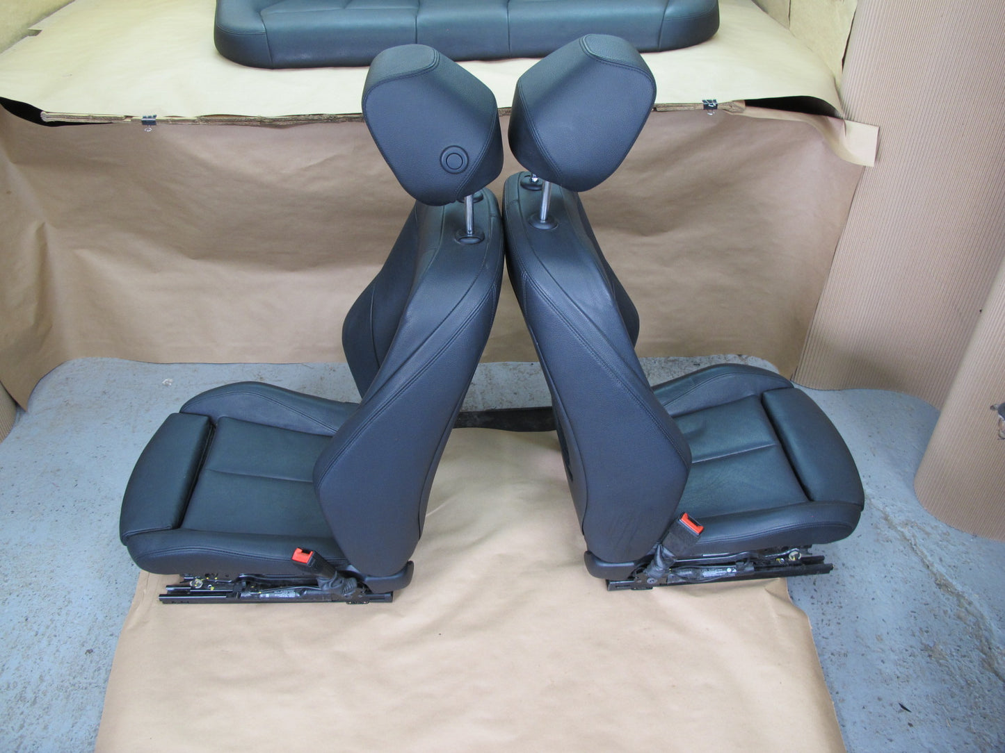 12-18 BMW F30 3-SERIES Front Rear Complete Leather Sport Seat Bolster Set OEM