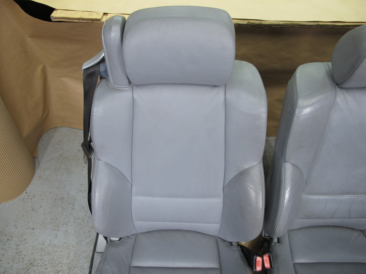 01-06 BMW E46 Convertible Front & Rear Leather Sport Seat Cushion Set Gray OEM