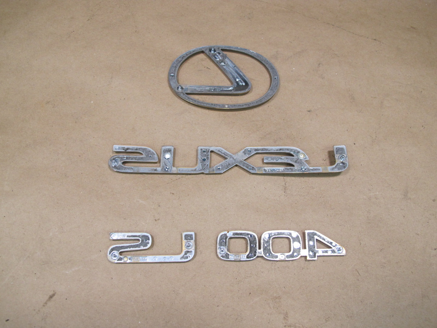 95-00 Lexus UCF20 LS400 Rear Trunk Emblem Logo Badge Set OEM