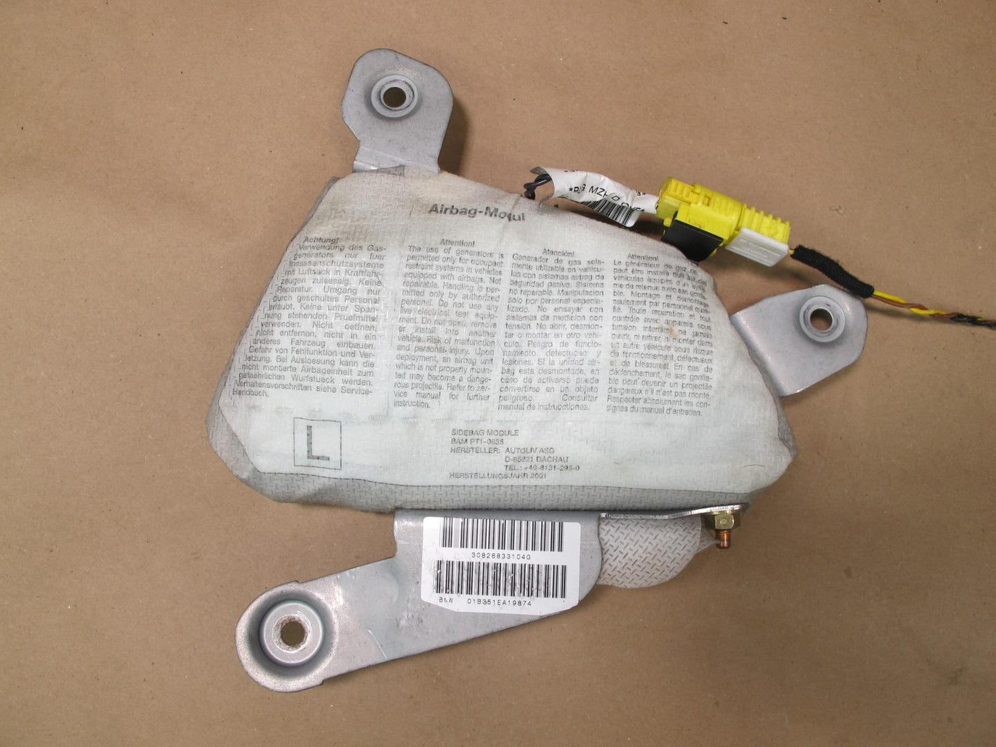 97-03 BMW E39 FRONT LEFT DRIVER SIDE DOOR SRS AIRBAG OEM