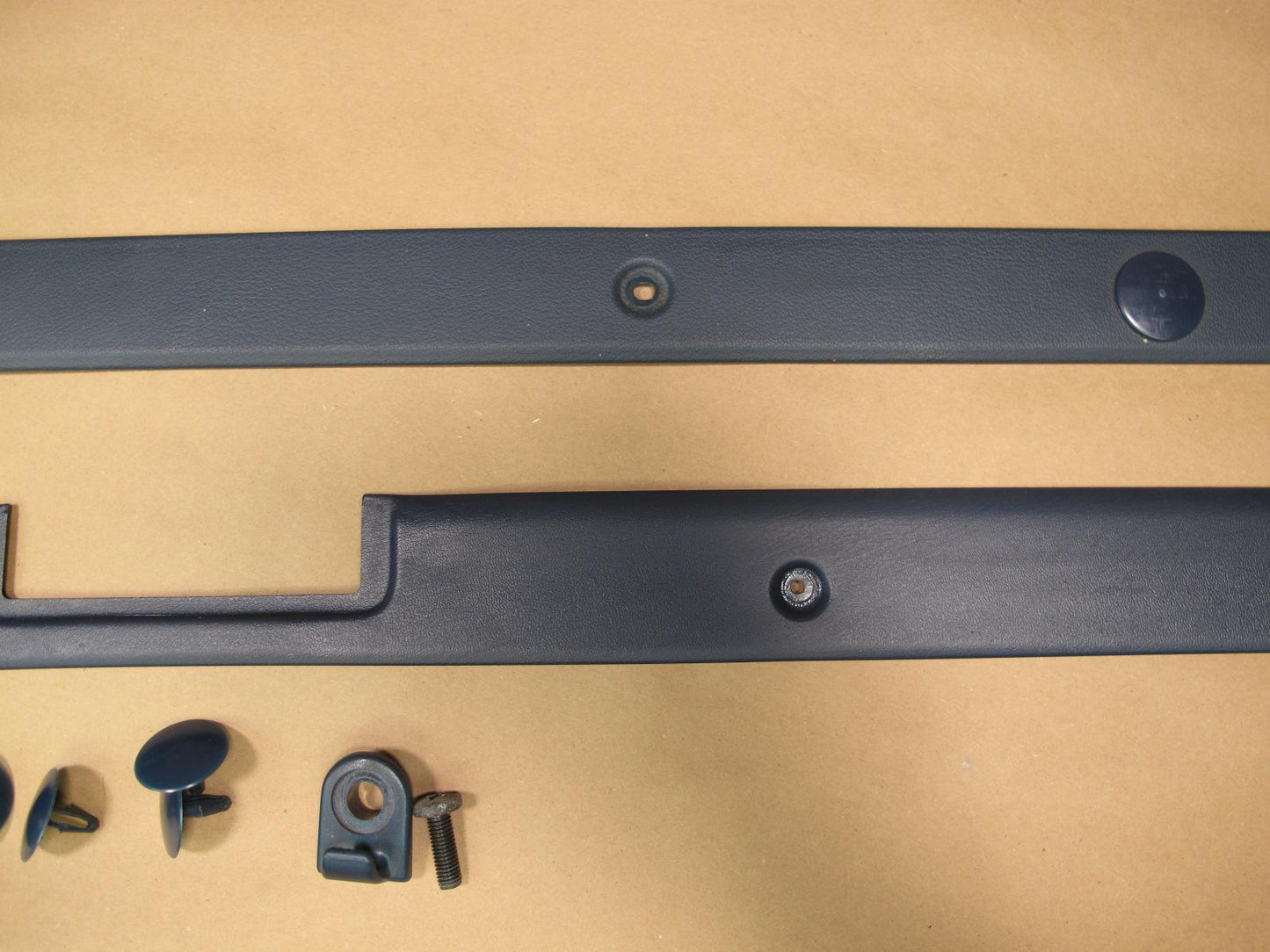 85-89 Toyota MR2 Set of 2 Rear Upper & Lower Interior Window Trim Blue OEM