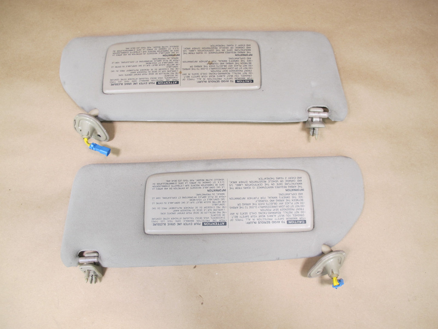 95-97 Lexus JZZ31 SC400 SC300 Set of 2 Front Left & Right Sun Visor Ivory OEM