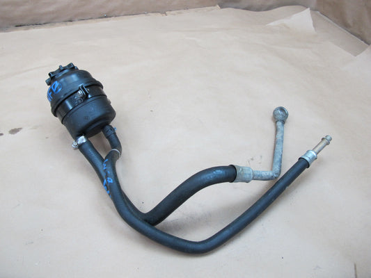 97-03 BMW E39 540i M62 Power Steering Reservoir Tank Bottle W/ Hose Pipe OEM