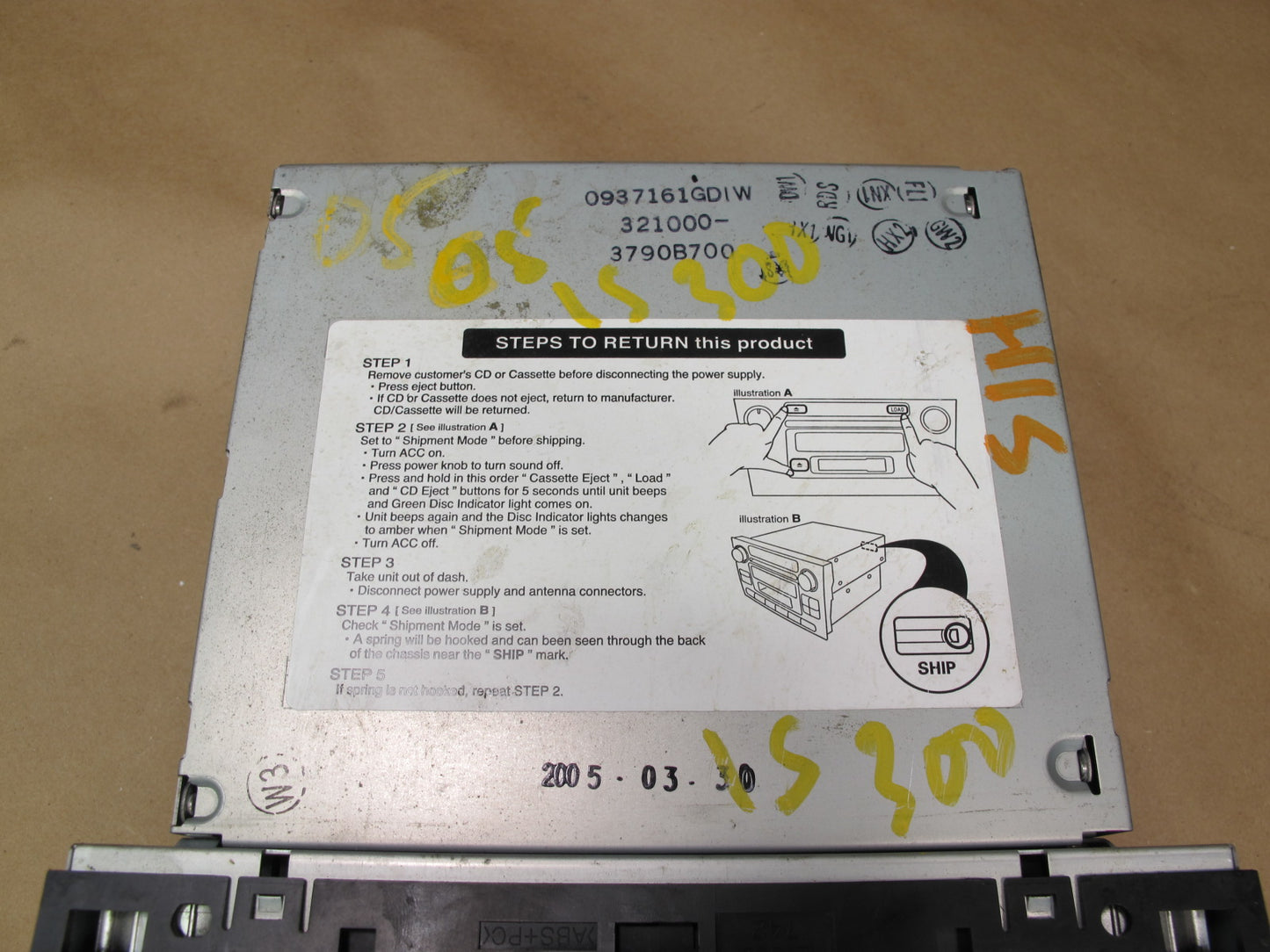 04-05 Lexus IS300 AM FM Radio CD Changer Cassette Receiver Head Unit OEM