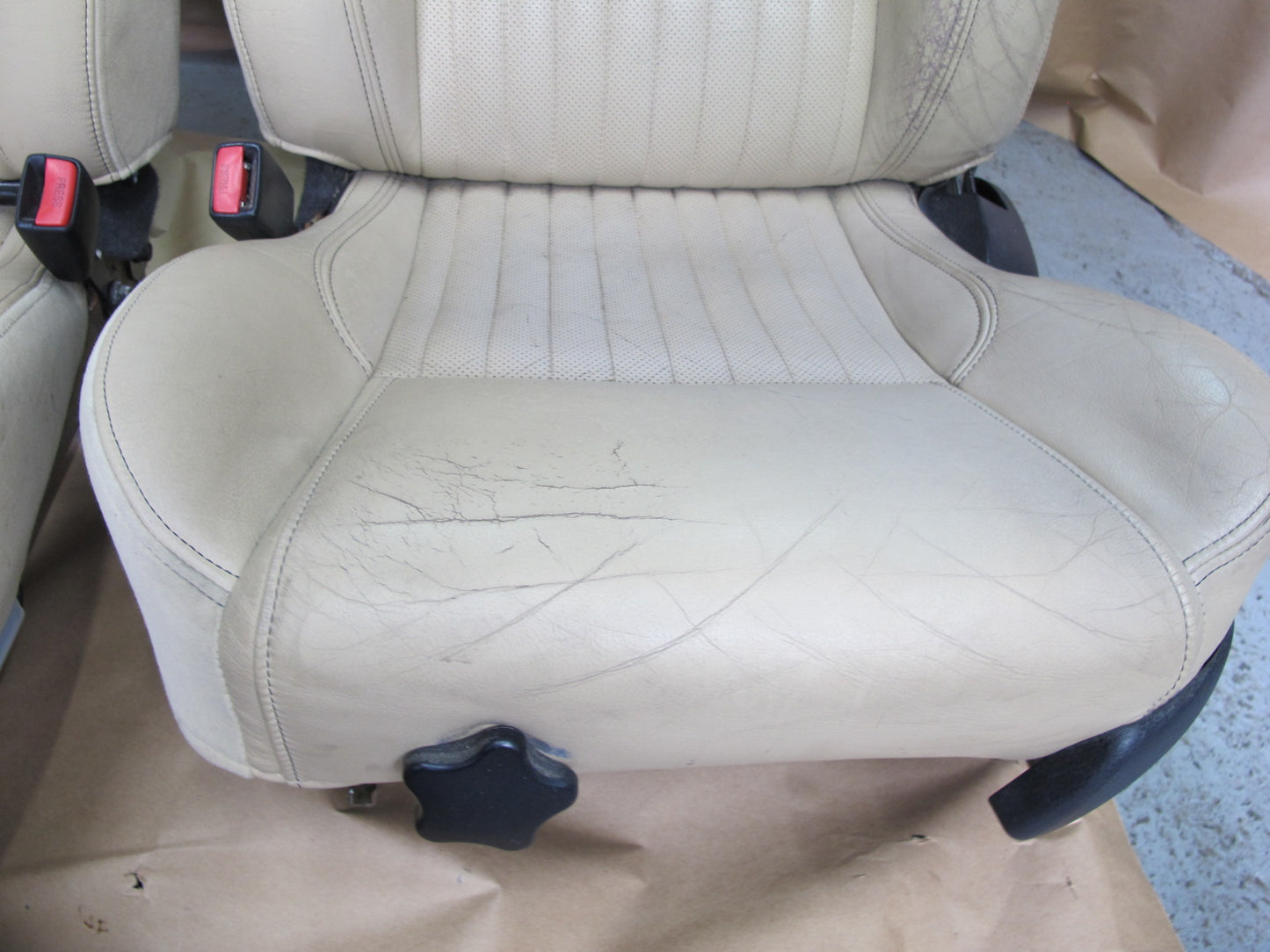 02-05 Ford Thunderbird Set of 2 Front Left & Right Power Leather Seat OEM