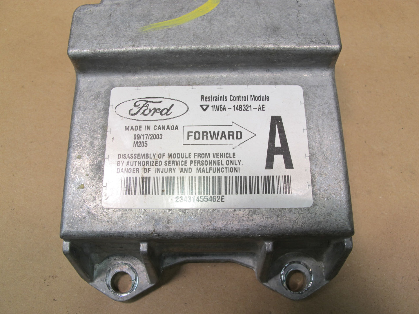 02-05 FORD THUNDERBIRD SRS AIRBAG CONTROL MODULE UNIT 1W6A14B321AE OEM