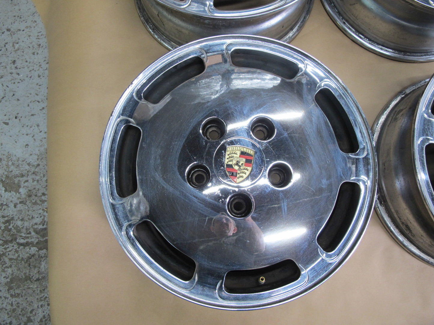 1984-1989 Porsche 928 Factory Chrome 16" R16 Wheel Rim 16x7J ET65 Set of 4