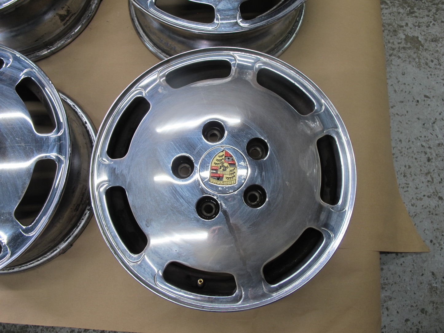 1984-1989 Porsche 928 Factory Chrome 16" R16 Wheel Rim 16x7J ET65 Set of 4