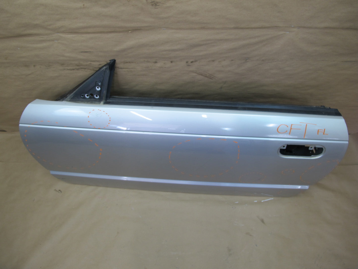 02-05 Ford Thunderbird Front Left Driver Door Shell Panel Silver OEM