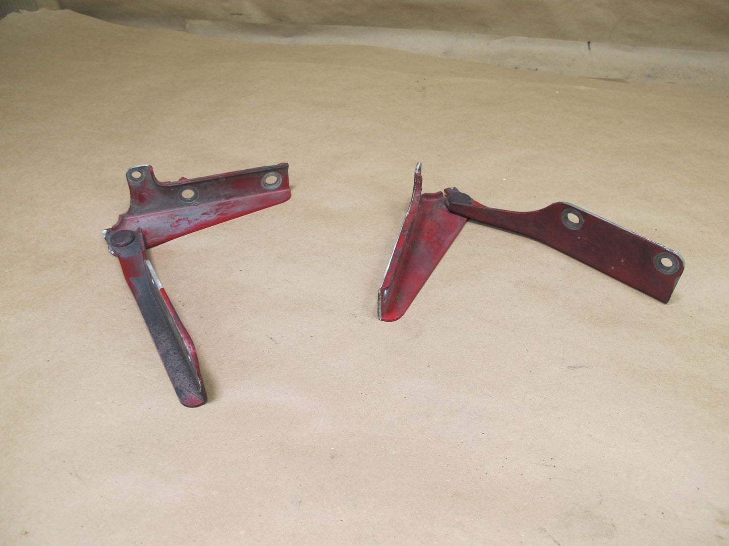 92-97 Subaru SVX Set of 2 Front Left & Right Hood Bonnet Hinge RED OEM