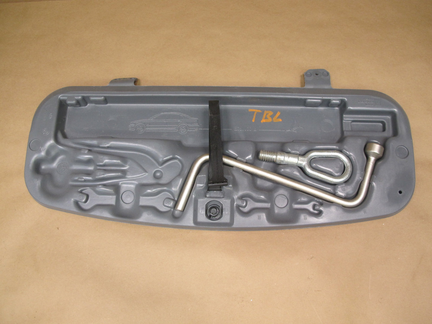 01-06 BMW E46 Convertible Spare Tire Lift Jack Wrench Tool KIT Case OEM