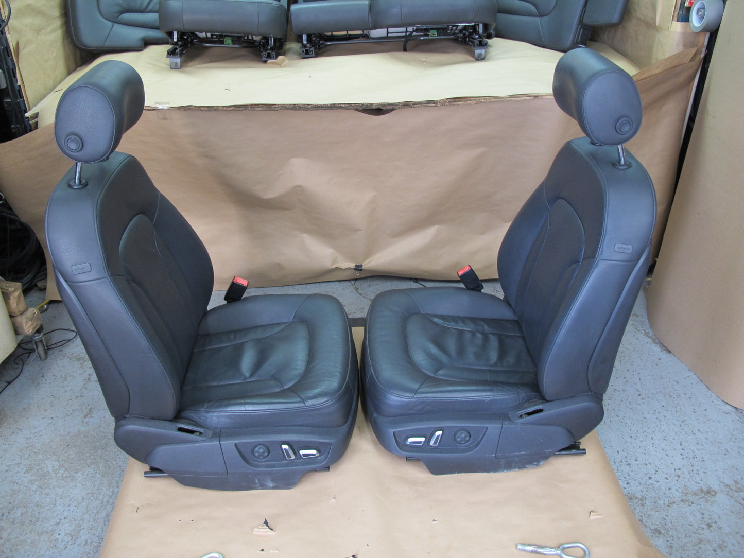 13-15 Audi Q7 4L Front Rear 2ND 3RD ROW Heated Seat Set Imitation Leather OEM