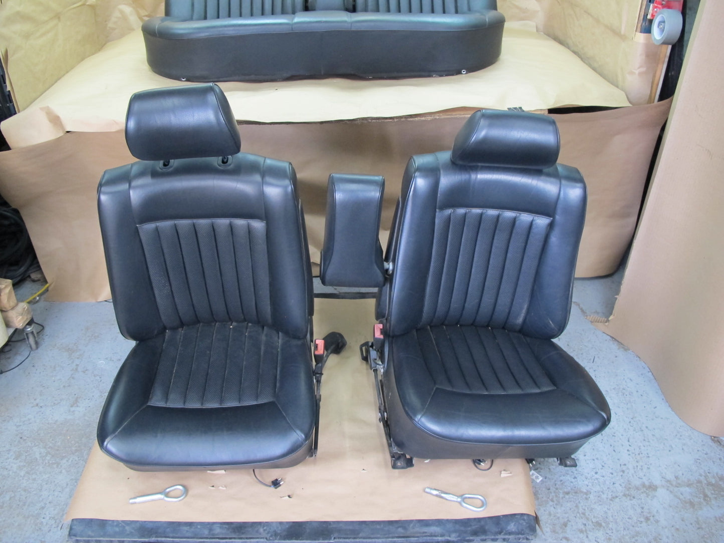 86-91 Mercedes W126 560SEL Front & Rear Left & Right Leather Seat Set OEM