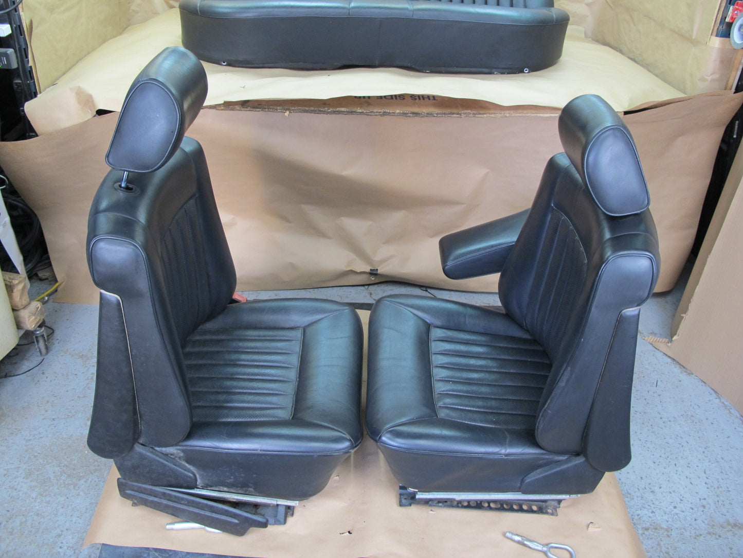 86-91 Mercedes W126 560SEL Front & Rear Left & Right Leather Seat Set OEM