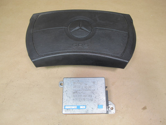 86-91 MERCEDES W126 560SEL FRONT LEFT DRIVER SIDE STEERING WHEEL SRS AIRBAG W/ CONTROL MODULE SET OEM
