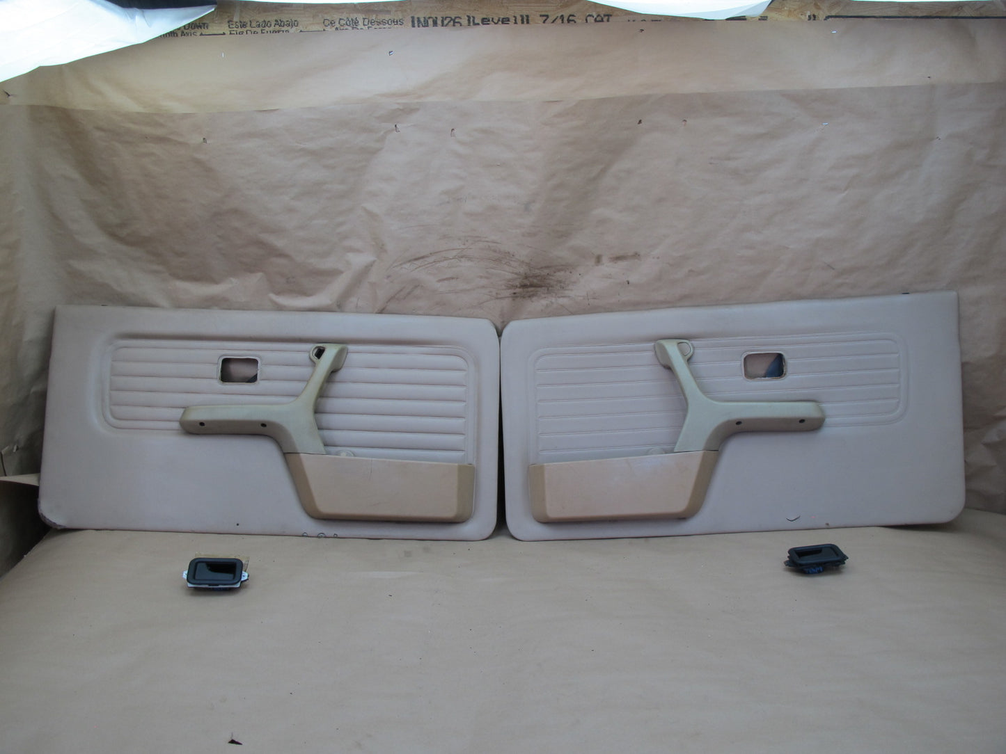 87-91 BMW E30 Convertible Front Left & Right Side Door Panel W/ Handle Set OEM