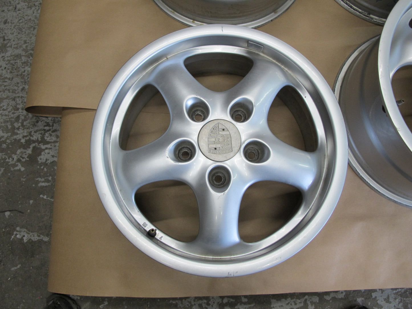 95-98 Porsche 911 Factory R17" 5 Spoke Alloy Wheel Rim 17X7J 17x9J ET55 OEM