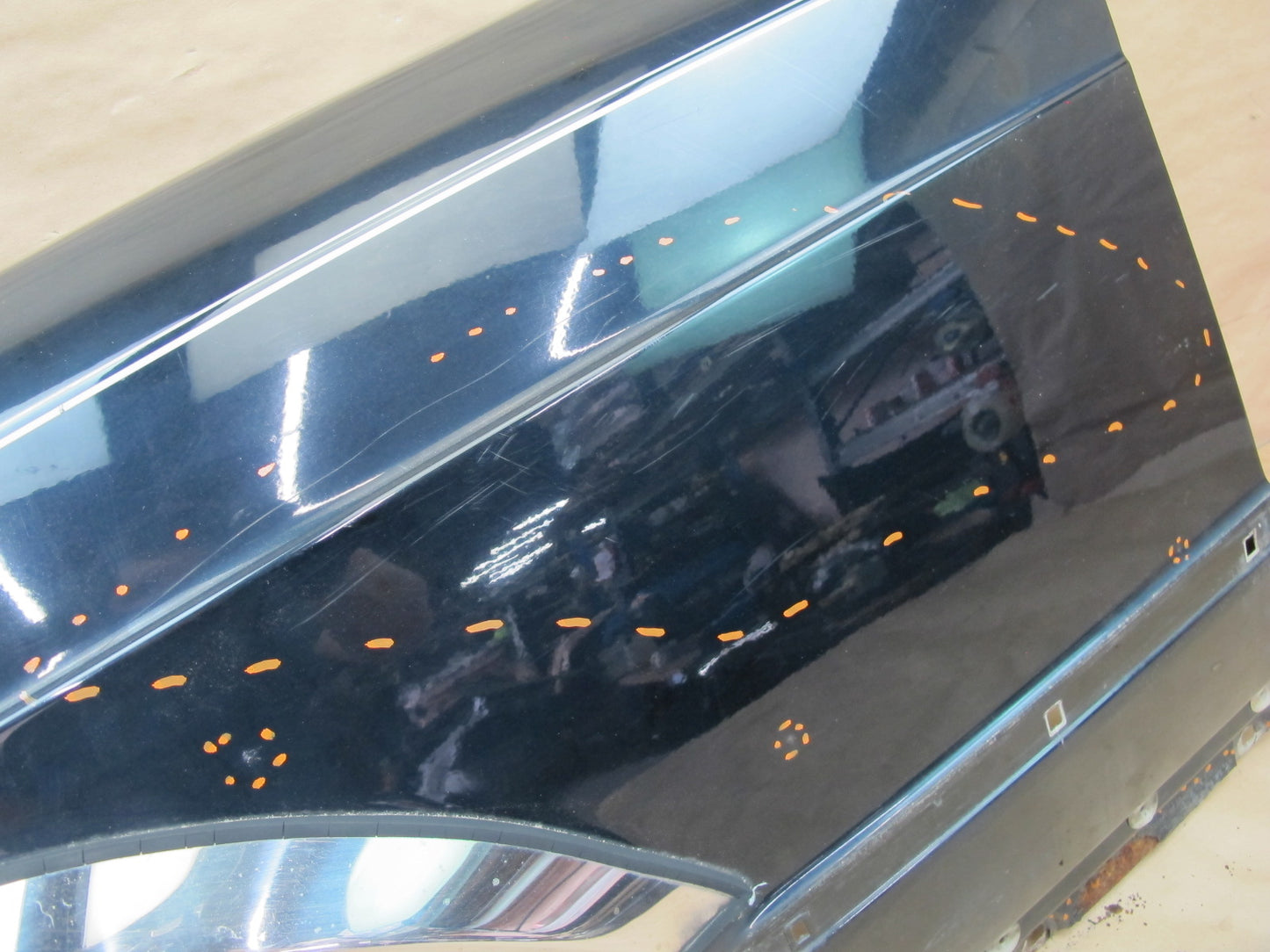 86-91 Mercedes W126 Front Left Fender Shell Cover Panel Black OEM