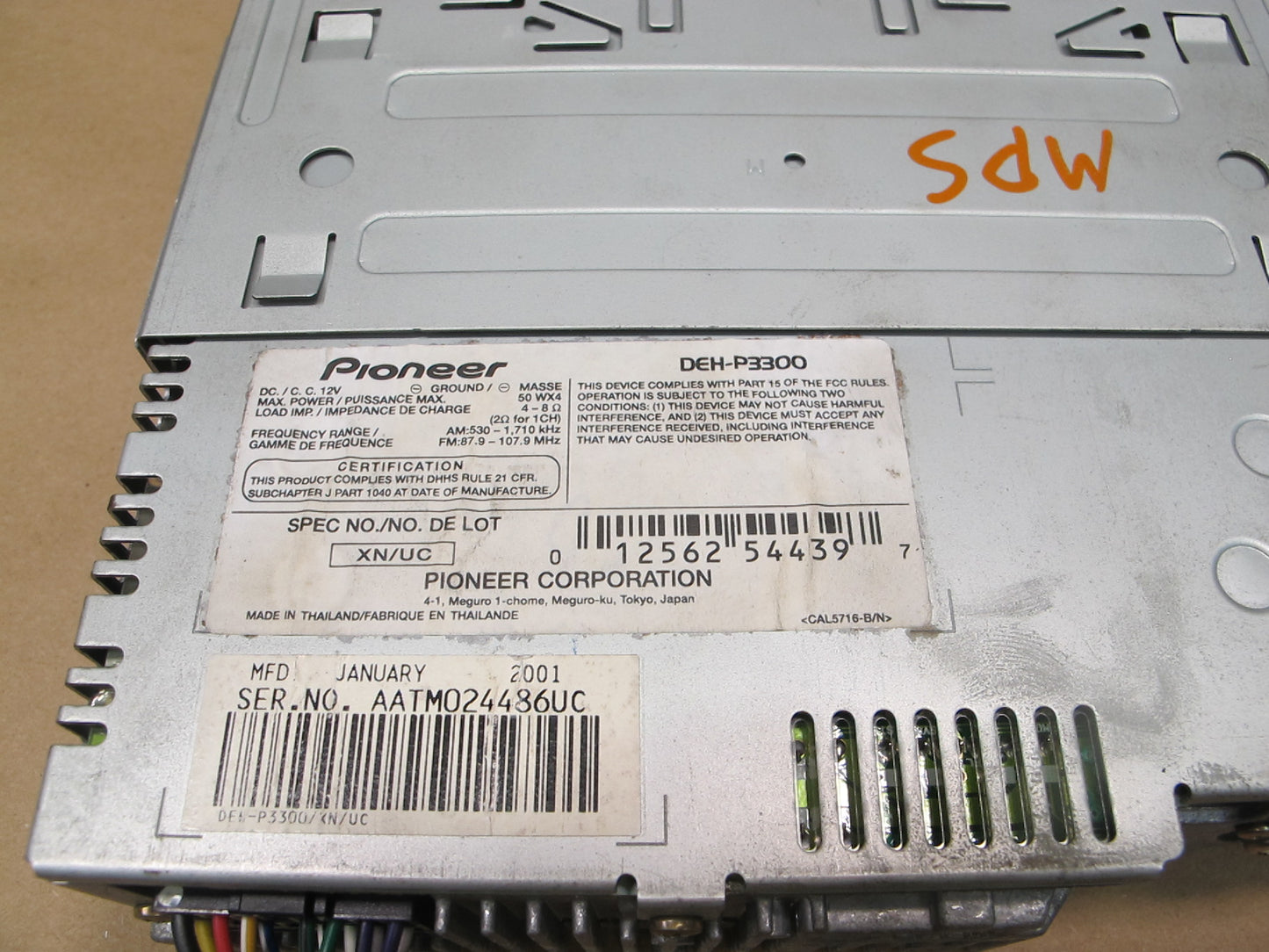 Pioneer DEH-P3300 CD Player Receiver