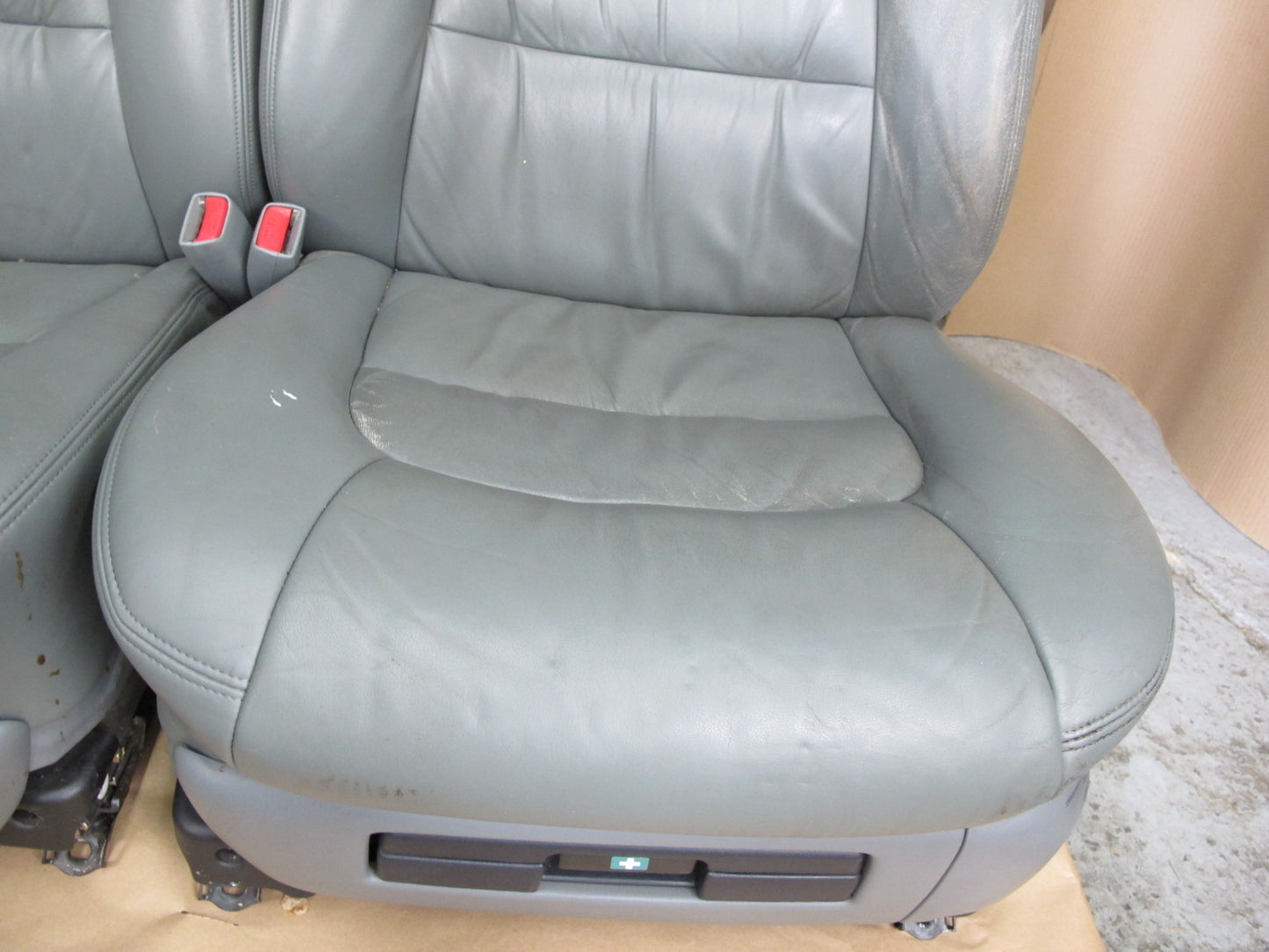 98-00 Lexus UCF20L LS400 Front & Rear Leather Seat Gray Complete Set OEM