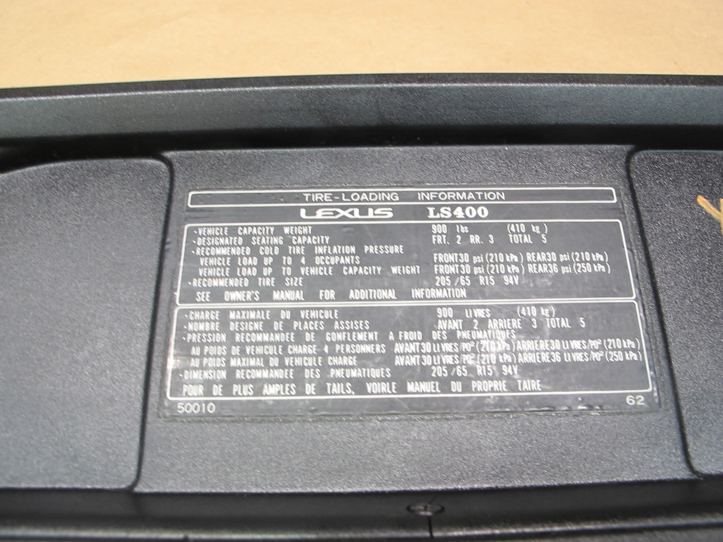 90-94 Lexus UCF10 LS400 Dash Glove Box Door Lid OEM