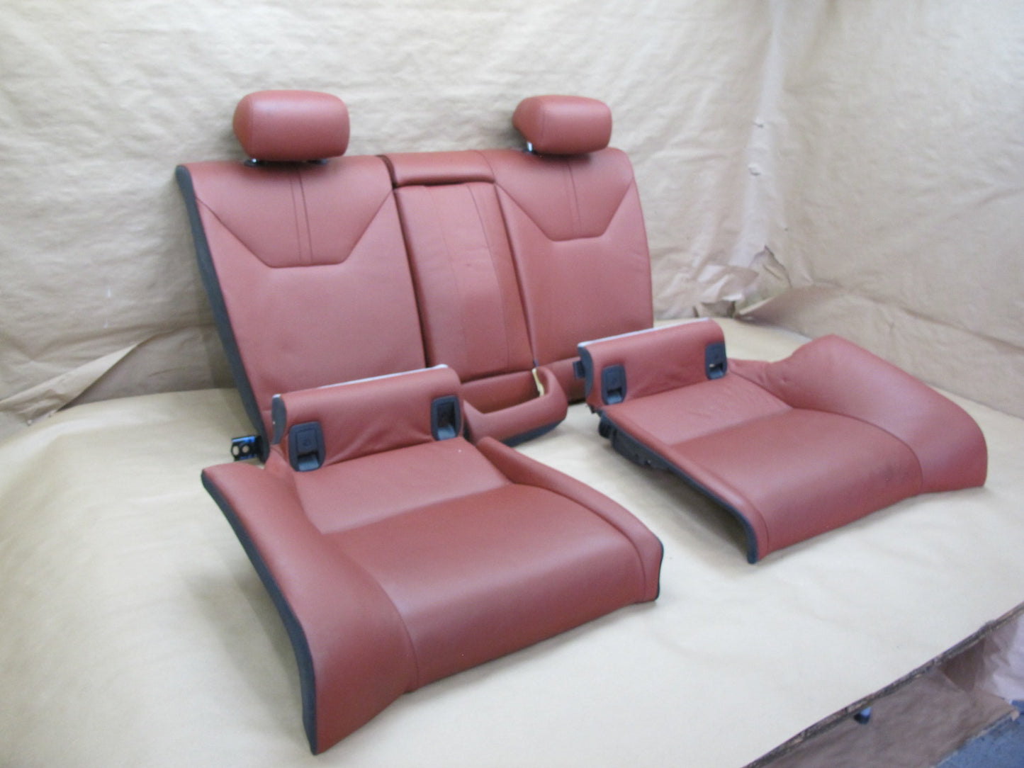 08-13 BMW E92 M3 Coupe Rear Leather Seat Upper & Lower Cushion Set OEM