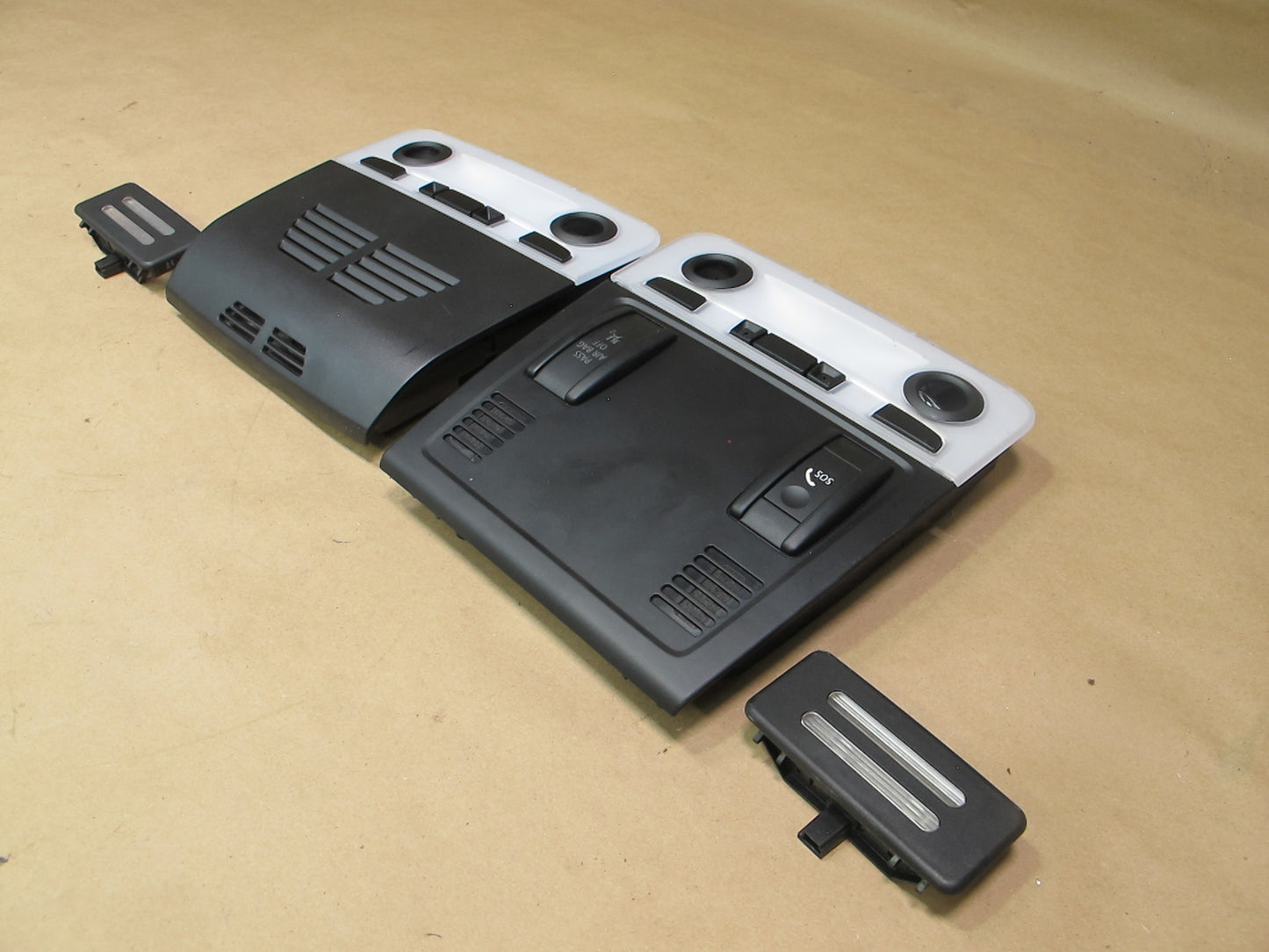 08-13 BMW E92 Coupe M3 Front & Rear Overhead Console Light Set OEM