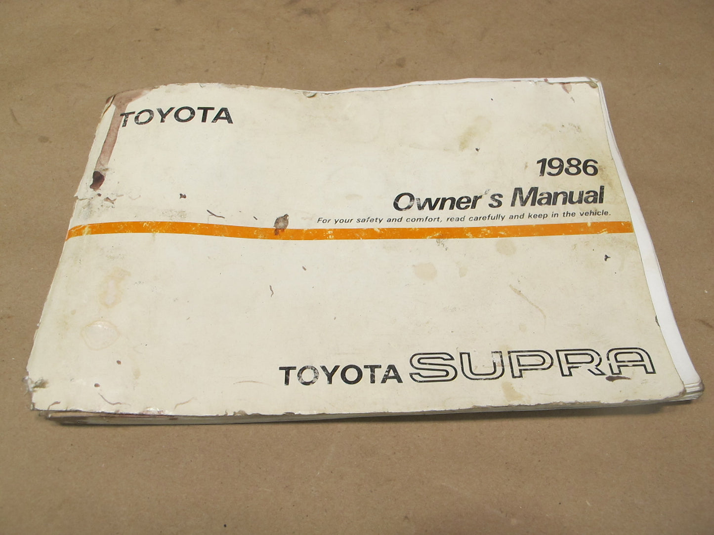 1986 Toyota Supra MK3 Owner User Operator Guide Manual Book