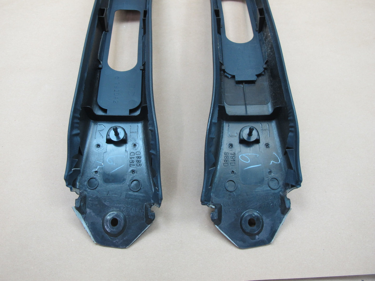 1992-1996 Lexus ES300 Left & Right Upper B Pillar Trim Cover Dark Blue  OEM