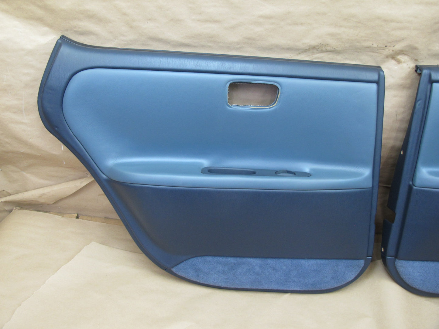 1992-1993 Lexus ES300 Rear Left & Right Interior Door Panel Dark Blue OEM