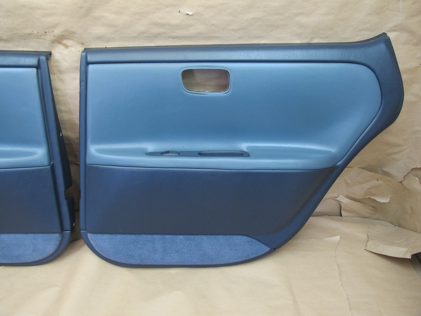 1992-1993 Lexus ES300 Rear Left & Right Interior Door Panel Dark Blue OEM