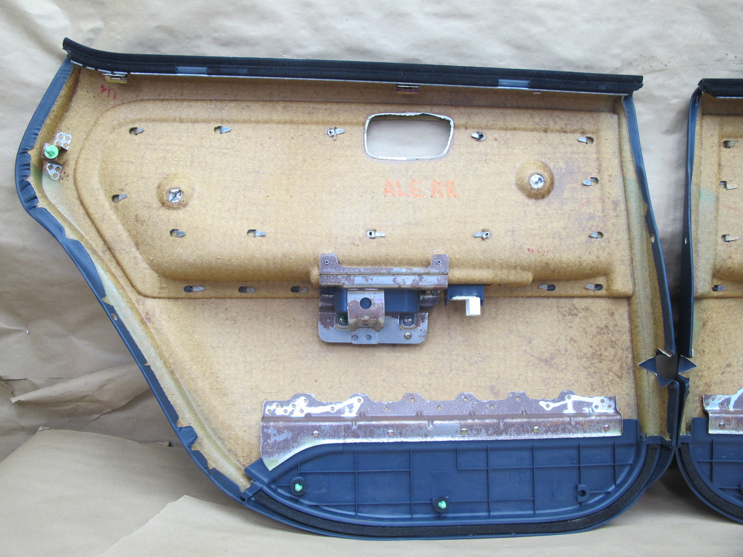 1992-1993 Lexus ES300 Rear Left & Right Interior Door Panel Dark Blue OEM