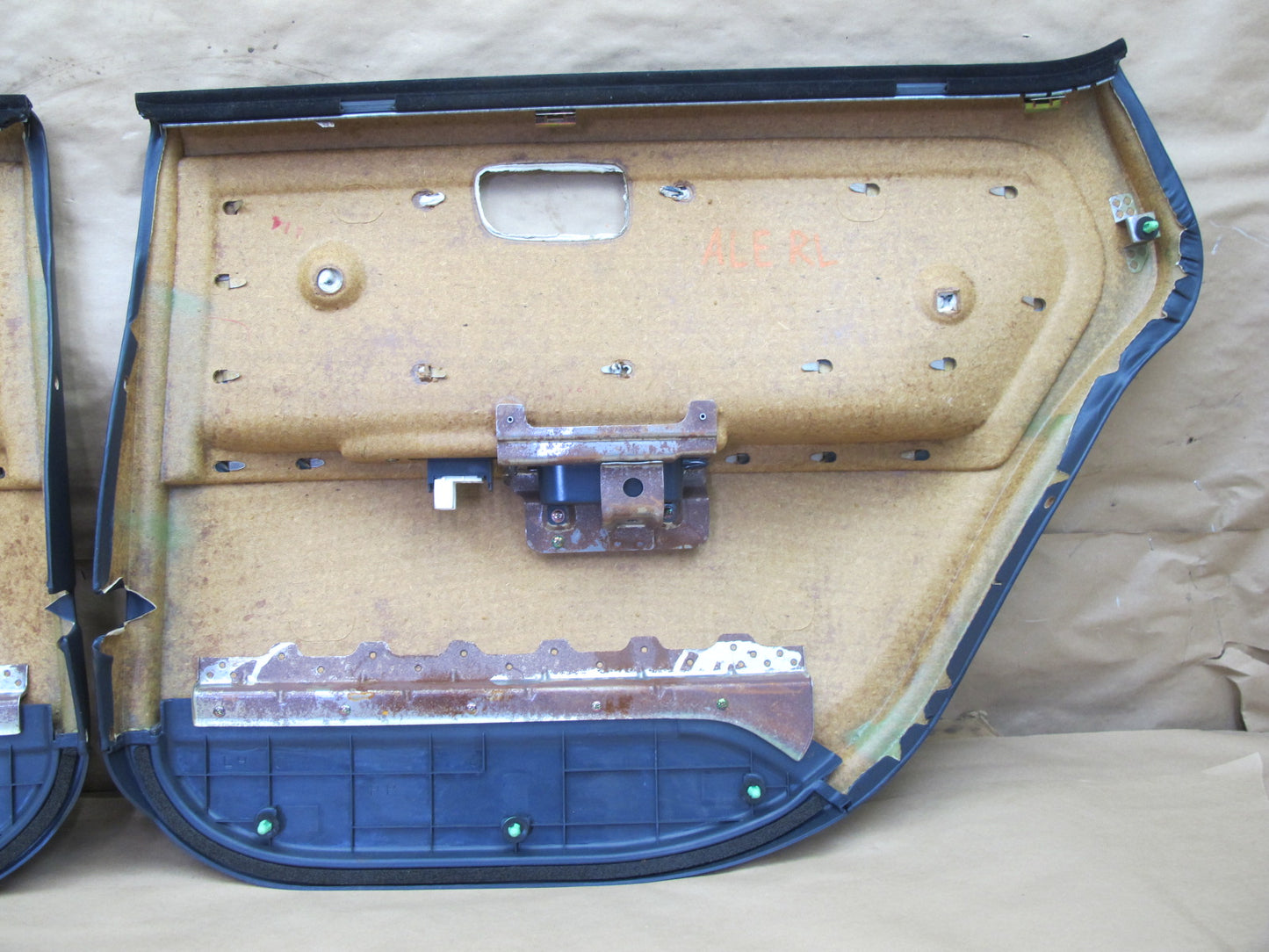 1992-1993 Lexus ES300 Rear Left & Right Interior Door Panel Dark Blue OEM