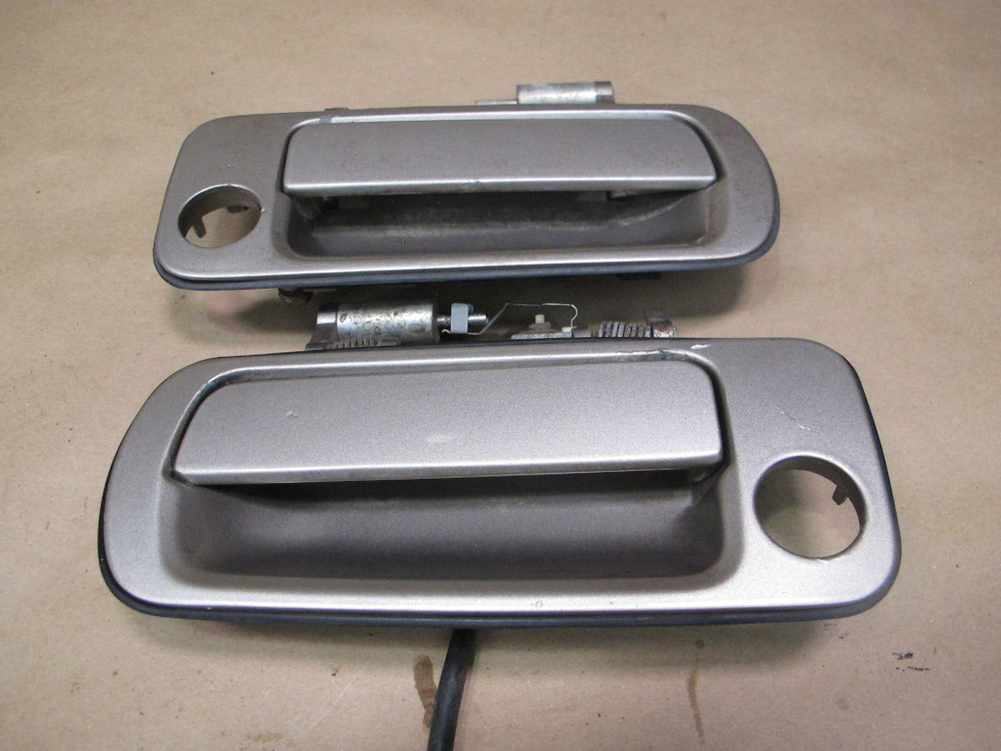 86-92 Toyota Supra MK3 Set of 2 Left & Right Exterior Door Handle Beige OEM