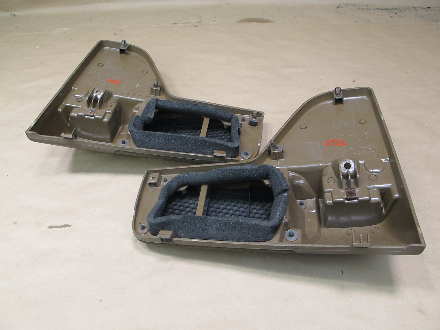 86-92 Toyota Supra MK3 Set of 2 Rear Left & Right Speaker Trim Cover Brown OEM