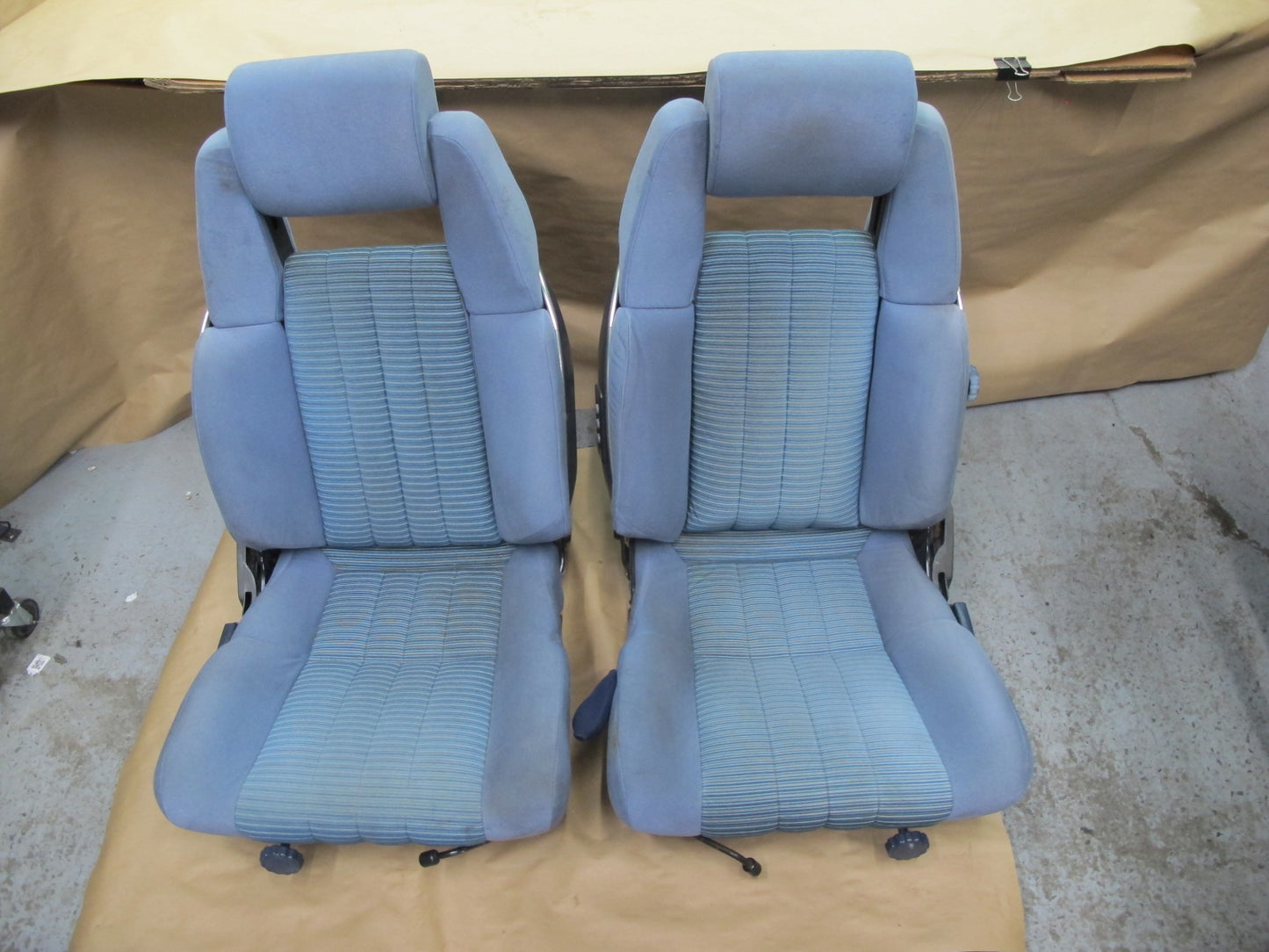 83-86 Toyota Celica Supra MA67 Front & Rear Cloth Seat Set Blue OEM