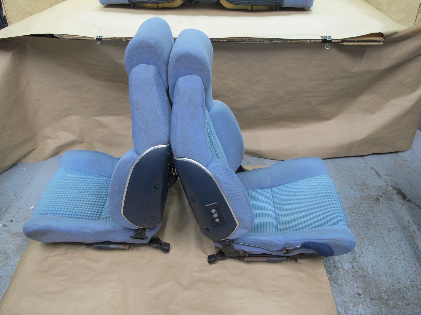 83-86 Toyota Celica Supra MA67 Front & Rear Cloth Seat Set Blue OEM